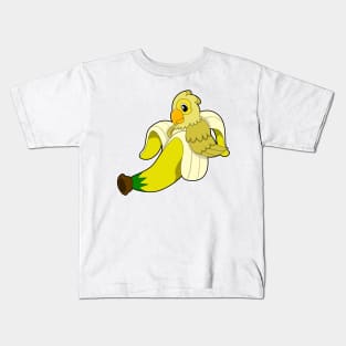 Parrot with Banana Kids T-Shirt